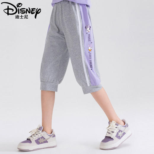 迪士尼女童七分裤夏季外穿2025新款洋气儿童短裤运动速干薄款裤子 商品图3