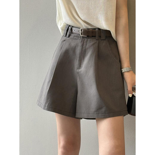 百媚生 【含腰带】休闲高腰阔腿短裤82325 商品图3