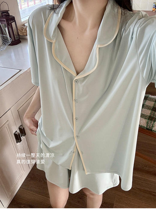 1秒降温【小凉皮家居服套装】自带胸垫  软糯糯冰冰凉凉🧊空调都不用开了！ 商品图9