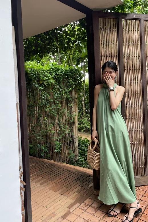 SUMMER & SAGE 赫本风挂脖polo连衣裙 18556 商品图1