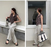 夏日清凉必备乳胶棉垂感阔腿裤奶白色透气休闲裤 商品缩略图5