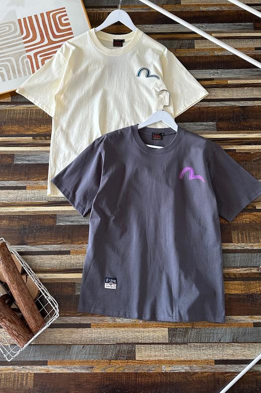 点此购买 福神Evisu夏季男士胸前小海鸥简约标纯棉宽松短袖T恤 LL 319114 商品图0