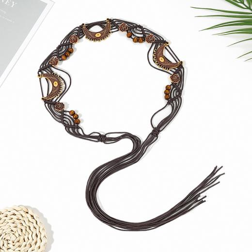 雀说 复古时尚波西米亚腰链装饰云南民族风编织腰带 商品图9