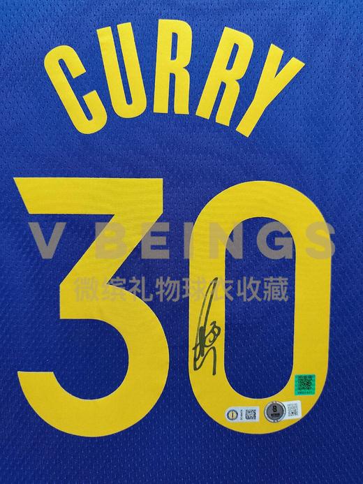 收藏系列 库里 勇士队30号蓝色 球迷版 亲笔签名球衣 商品图2