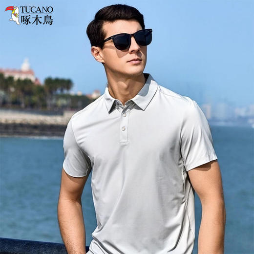 【迪桑皱面料 冰爽透气 免熨抗皱】啄木鸟TUCANO 无痕冰爽POLO衫 商品图2