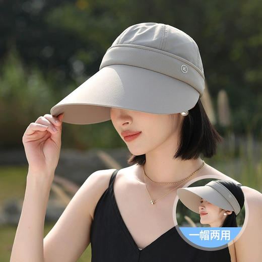 雀说 两用遮阳帽子女士夏季防紫外线空顶太阳帽QC01 商品图5