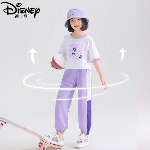 迪士尼女童短袖套装夏季两件套2025新款儿童运动服薄款女大童夏装 商品图2