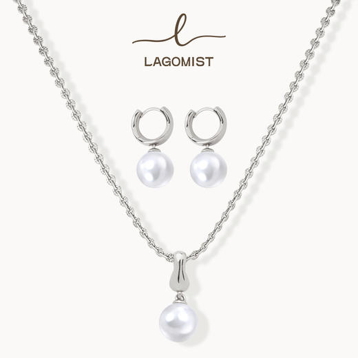 【Lagomist】拿铁系列 | 金/银牛奶耳环项链套装 小众时尚 商品图1