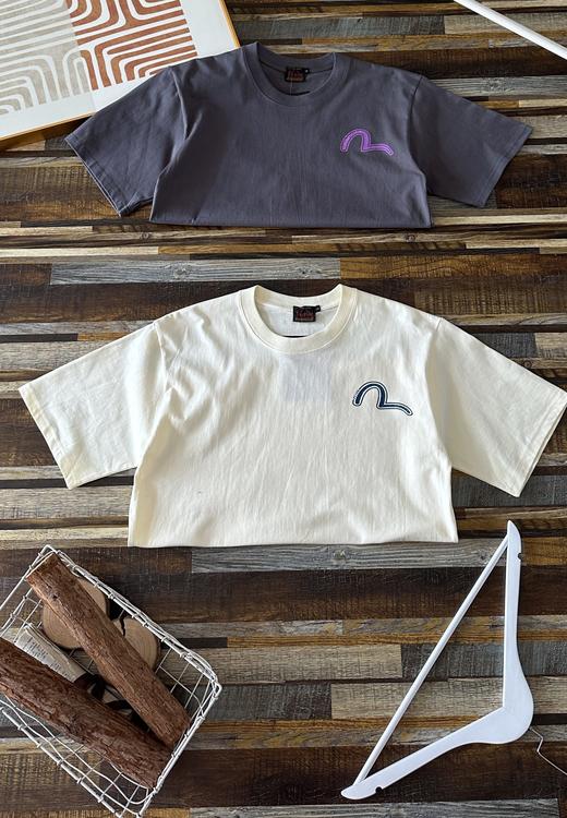 点此购买 福神Evisu夏季男士胸前小海鸥简约标纯棉宽松短袖T恤 LL 319114 商品图9