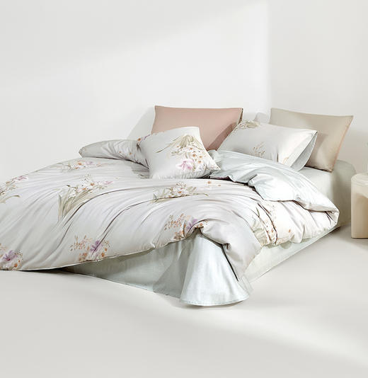 【自营】 罗莱家纺 全棉四件套 新疆阳光棉 月白花香 200*230cm 商品图1