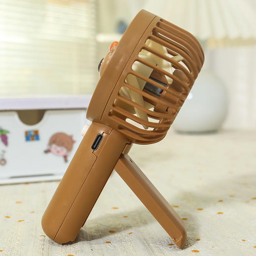 【便携手持小风扇】简约隐藏式支架桌面便携小风扇 三档大风力学生夏季旅行随身风扇。ry 商品图4