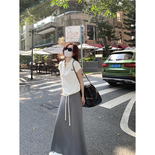 <曾小咸推荐>正肩针织衫Polo领上衣T恤 商品图3