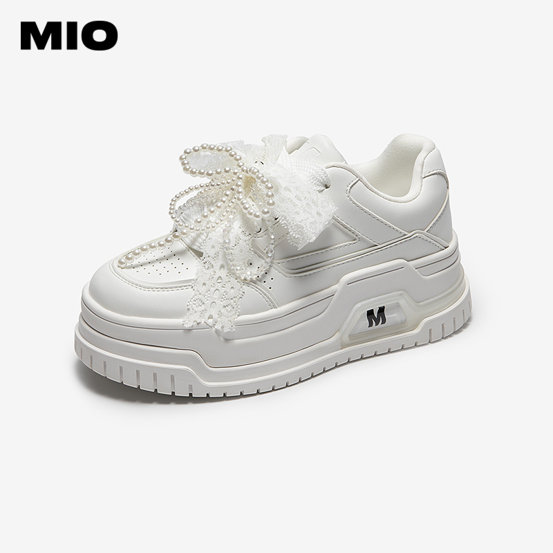 MIO米奥休闲板鞋厚底增高纯色运动小白鞋女休闲鞋M254586781