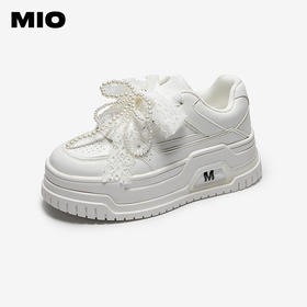 MIO米奥休闲板鞋厚底增高纯色运动小白鞋女休闲鞋M254586781