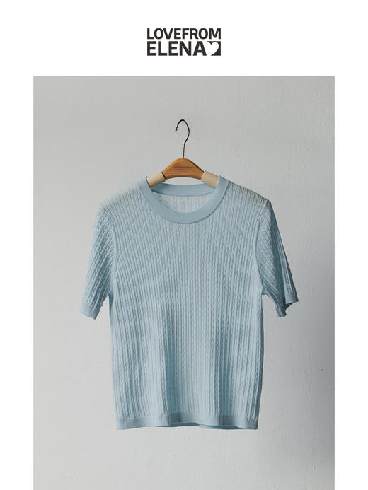 “仲夏絮语”针织绞花纹路圆领短袖​ 商品图2