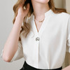 【商场同款】诗凡黎V领白色衬衫2025夏新款气质上衣3G4120211 商品缩略图2