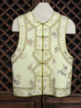 盛唐牡丹大师系列| 重工手绣苍兰马甲