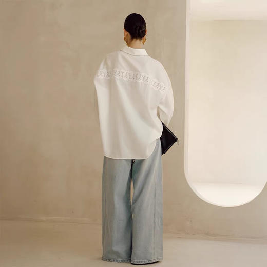 莫代尔白色蕾丝衬衫 商品图3