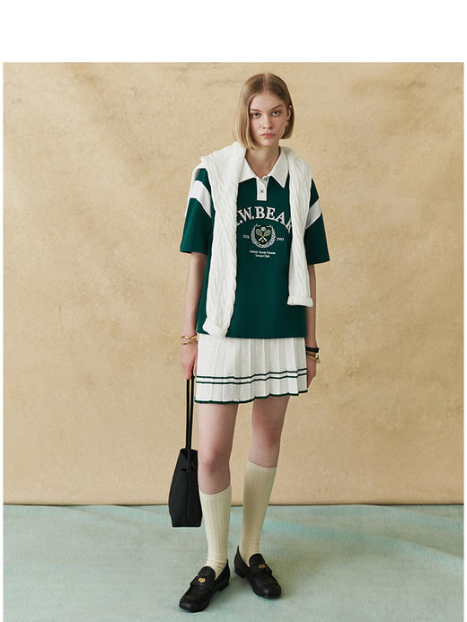 Teenie Weenie小熊字母POLO衫T恤女夏季女t恤TTHA252611T 商品图2