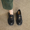 阿么手工女鞋真皮英伦风粗跟乐福鞋配裙子2025新款圆头单鞋女5CM 商品缩略图1