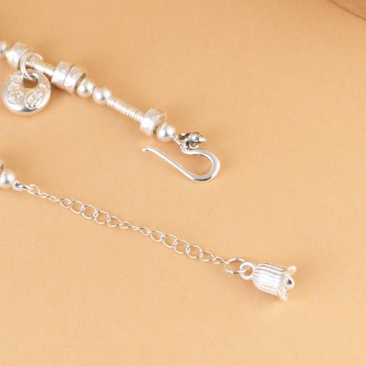 【吉言喜乐】足银复古平安吊饰桶珠盘缠手链【SCH-CK40237-4】 商品图2