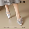 ZHR则则法式尖头凉鞋2025新款气质百搭水钻一字包头凉鞋女鞋单鞋 商品缩略图5