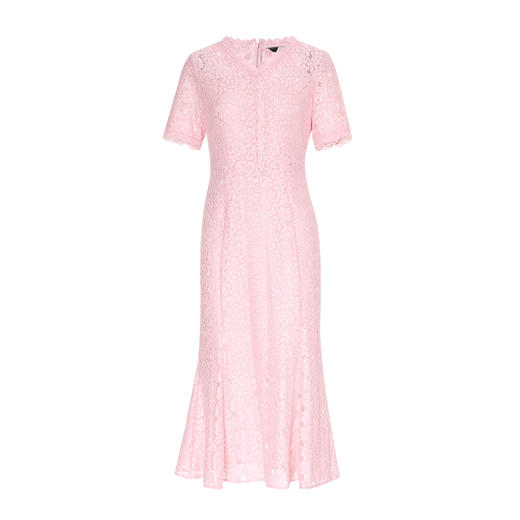 EITIE爱特爱花边V领镂空鱼尾裙法式蕾丝绣花连衣裙2025年夏季新款B2507682 商品图11