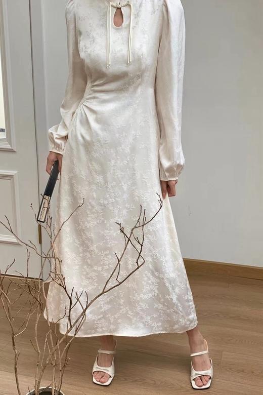 ANSUABEL 新中式水滴领提花缎面连衣裙 20057 商品图2