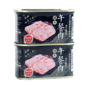 力志甄选黑毛土猪午餐肉198g*2罐