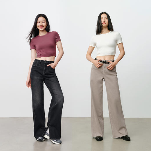 simplepieces秋季新品T恤女SPS修身短款合体T恤 商品图4