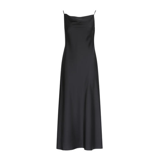 EITIE爱特爱法式优雅高腰及踝黑色小荡领百搭吊带裙2025夏季新款B2507666 商品图5