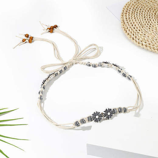 雀说 复古时尚波西米亚腰链装饰云南民族风编织腰带 商品图2