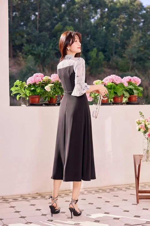 Le Malene 新中式水滴领拼接式连衣裙 19888 商品图6