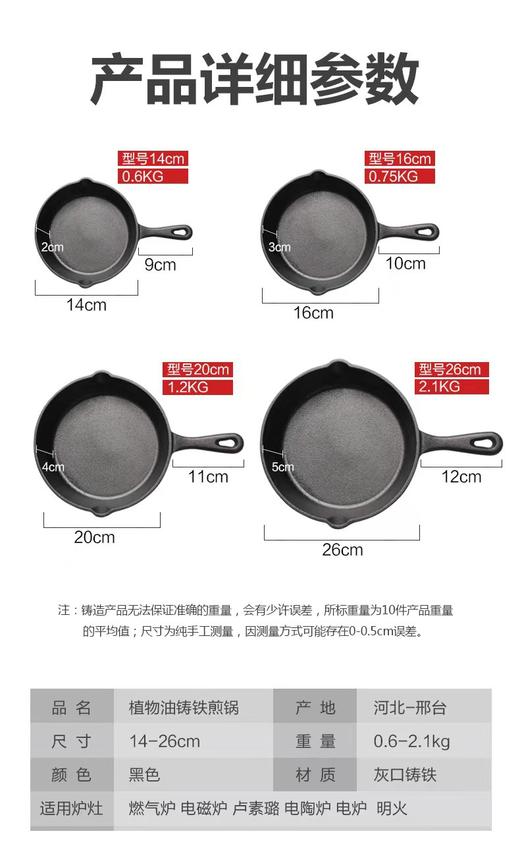 【🔥厨房神器上线】不挑炉灶的手工铸铁小煎锅🍳，健康烹饪新选择！原生铁矿打造，物理不粘，燃气电磁炉全适配✔️！铸铁小煎锅  手工加厚炒锅煎盘 迷你煎蛋锅  商品图8