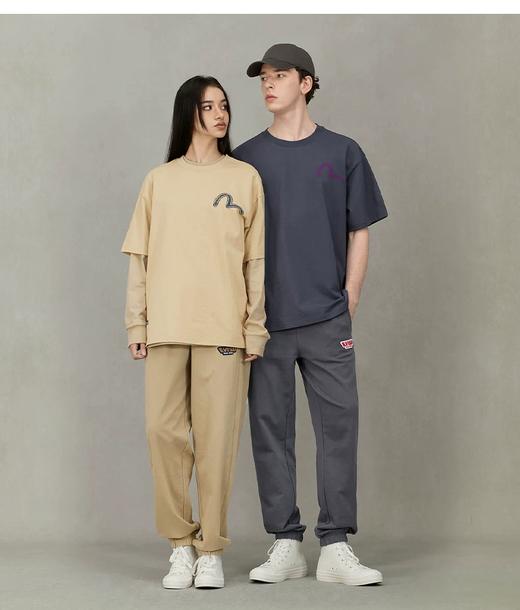 点此购买 福神Evisu夏季男士胸前小海鸥简约标纯棉宽松短袖T恤 LL 319114 商品图7