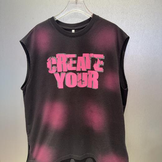 NC胸前字母喷漆无袖T恤50427（黑）夏季152131010321 商品图3