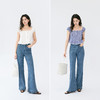 HeyDress复古牛仔裤女夏季高腰显瘦微喇裤薄款双口袋设计感裤子 商品缩略图1