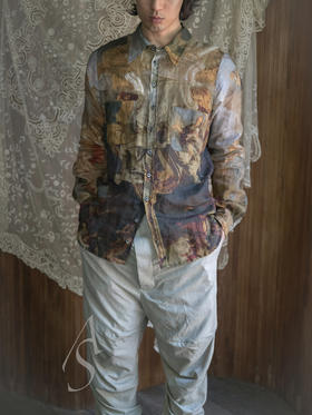 Paul Harnden  男士穹顶印花亚麻衬衫