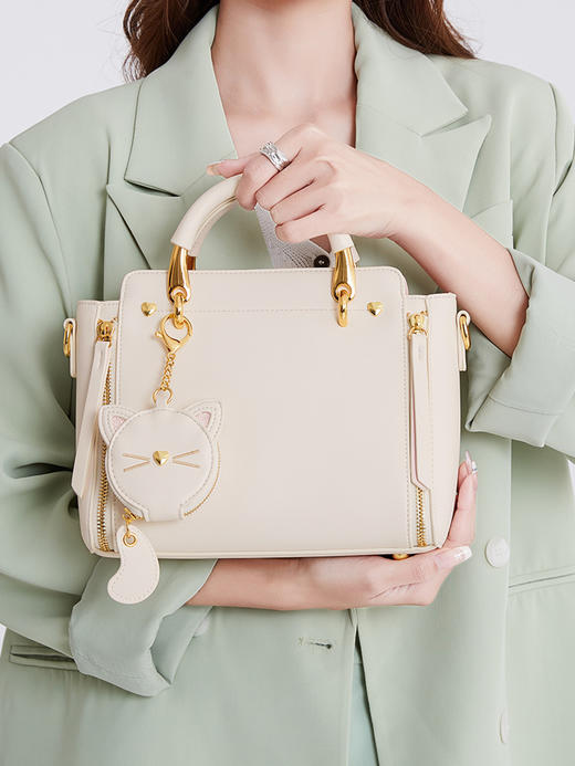【预售3天】2025新款包包女包单肩包女士斜挎包手提包猫猫挂饰包G23025 商品图2