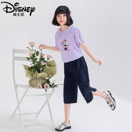 迪士尼女童泡泡袖上衣夏季儿童短袖T恤女大童打底衫薄款女孩夏装 商品图6