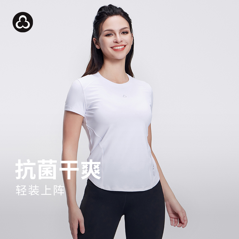 TITIKA运动短袖速干瑜伽跑步健身透气舒适修身上衣t恤 curve me21136