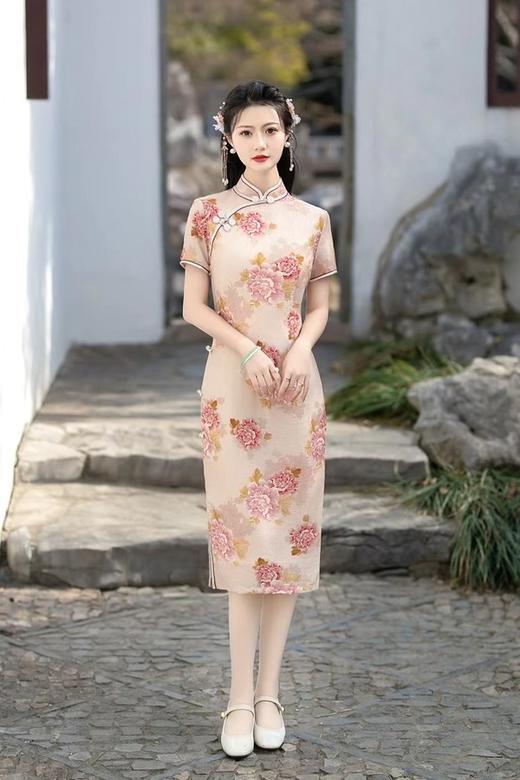 ELLA JADE 温婉大气花朵旗袍连衣裙 20029 商品图1