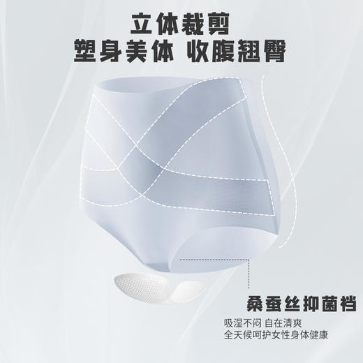 热卖！轻薄收腹！【超值5条装】蔓朵奇冰绷带 轻塑高腰收腹裤 凉感无痕内裤女 透气舒适 5条装 商品图3