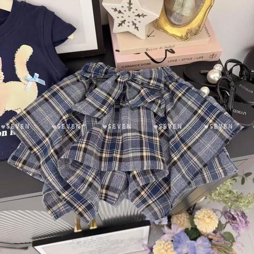 【小猫印花卡通短袖蝴蝶结半身裙两件套】夏季新款小飞袖上衣蝴蝶结半身裙两件套 商品图7