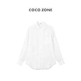 COCO ZONE 长袖白色衬衫轻熟风外搭夏季薄款开衫 23C18474