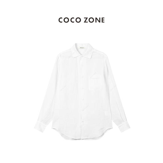 COCO ZONE 长袖白色衬衫轻熟风外搭夏季薄款开衫 23C18474 商品图0