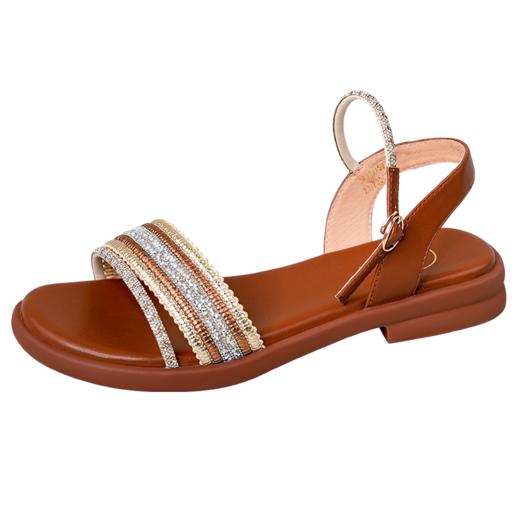 Safiya/索菲娅不累脚轻便休闲民族风一字扣带平底复古凉鞋2025SFD2115373/SFD2115M73 商品图6