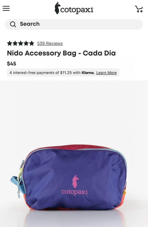 原单正品 Cotopaxi多巴胺羊驼4L洗漱包，手包。尺寸23-15-13！原价45美刀 商品图1