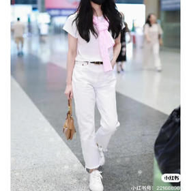 「K」洛诗琳61510进口埃及棉纯色T恤2025夏季正肩显瘦上衣250114