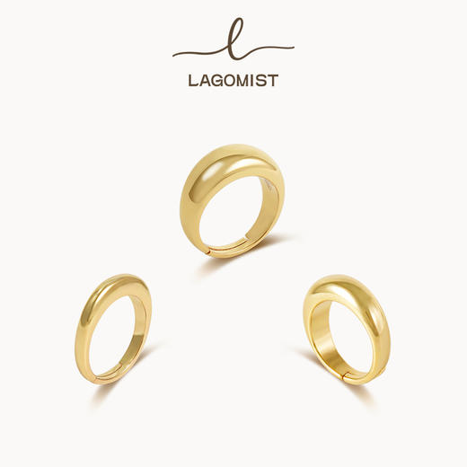 【Lagomist】拿铁系列 | 金/银咖啡杯柄戒指套装 小众时尚（活口戒指） 商品图0